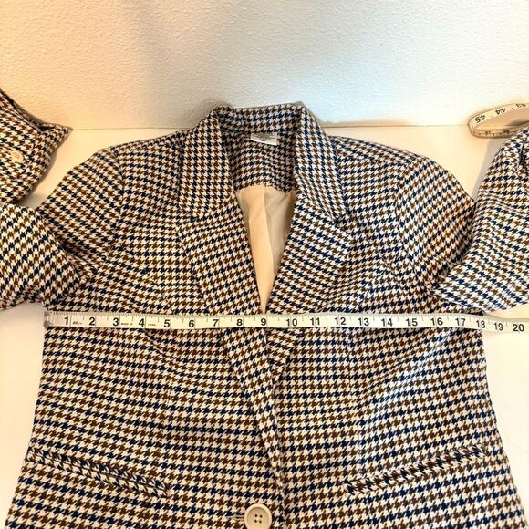 Vintage Blair Houndstooth Multicolor Blazer Size 6 Petite - Picture 9 of 9
